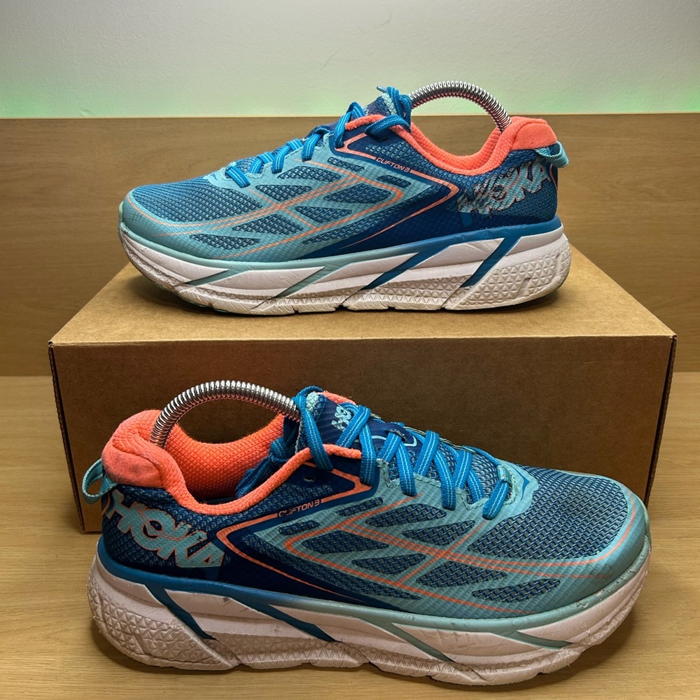 Hoka One One Clifton 3 Running Athletic Sneakers Shoes 1012045 BJNC Womens 8.5